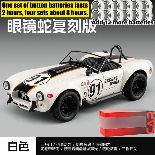 Linyi toy car Shelby Cobra 427 #91 Rennreplika, Druckgussmodellauto, 1:22, ab 14 Jahren - Bild 1