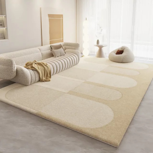 VIKAMA Wabi-Sabi Teppich in Creme für Wohnzimmer und Schlafzimmer - Bild 1