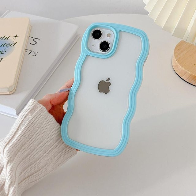 Transparentes iPhone Case mit gewelltem Design von Bai Fen Bai-Digital 3C in Blau - Bild 1