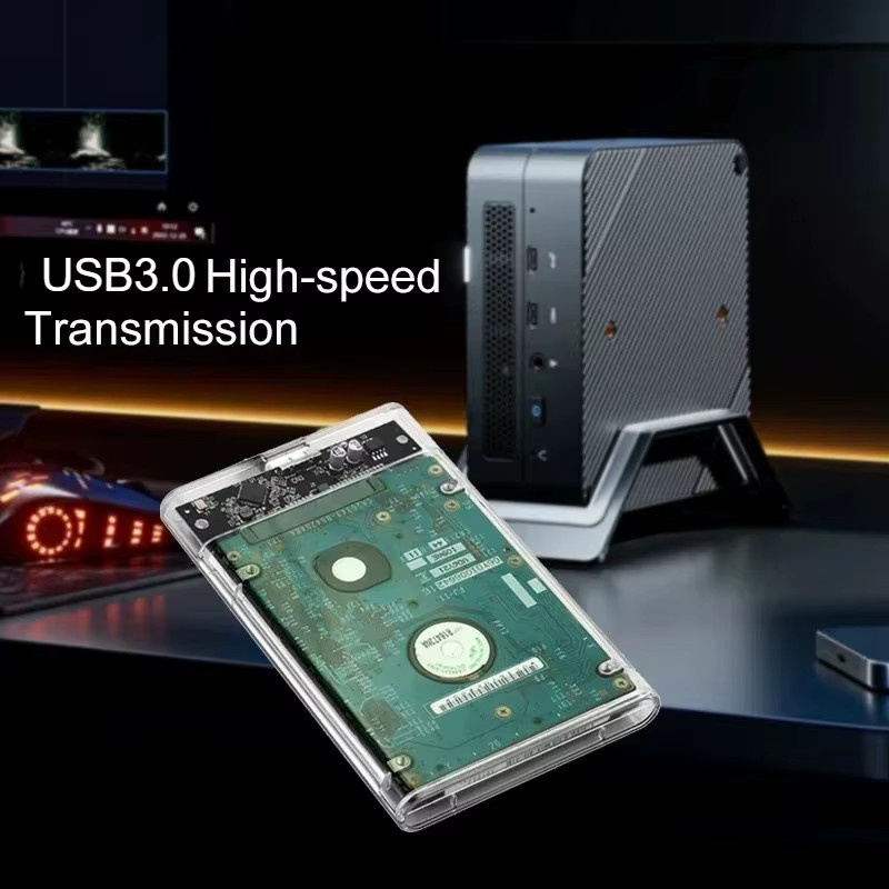 WALRAM Transparentes 2,5-Zoll-HDD-Gehäuse mit USB 3.0 SATA-zu-USB-Adapter für SSDs, werkzeuglose externe Festplattenbox - Bild 5