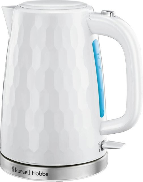Russell Hobbs Honeycomb Wasserkocher weiß mit Kalkfilter, 1,7 l - Bild 1