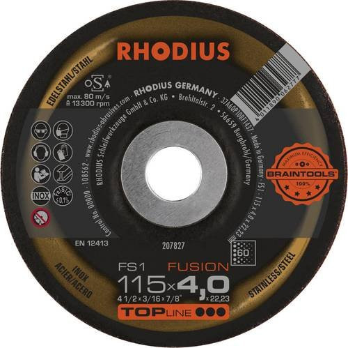 Rhodius FUSION Schruppscheibe FS1 für Edelstahl und Stahl, 10 Stück, Silber - Bild 1