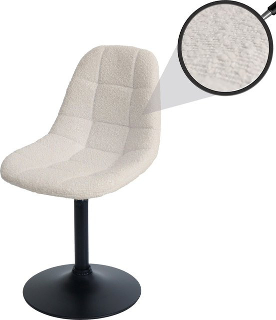 MCW Esszimmerstuhl A60 Drehstuhl mit Bouclé-Bezug in Beige und Stahlgestell - Bild 1