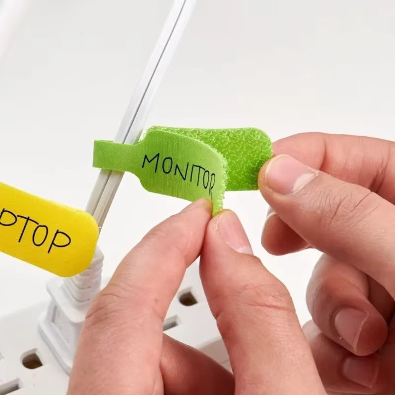 Wiederverwendbare Klettband Kabel-Tags zur Beschriftung und zum Kabelmanagement für Computer und Elektronik, Mehrfarbig - Bild 3