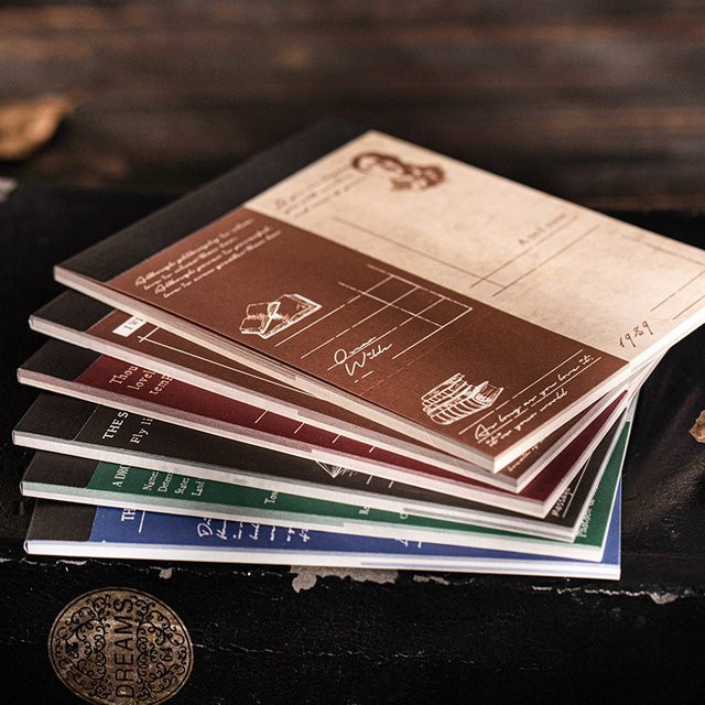 YCDBTH Vintage Literary Series Notizbuch Set mit 6 Designs, Hardcover Tagebuch für Scrapbook und Collage, Mehrfarbig - Bild 1