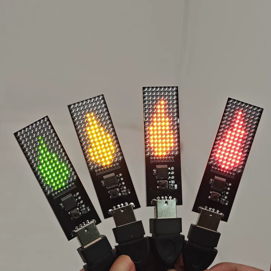 DYKBmetered Cyber-Kerze mit LED-Matrix-Flamme, USB-betrieben, mit Sanduhr-Timer und animierten Effekten, Tischdeko in Schwarz und Rot - Bild 2
