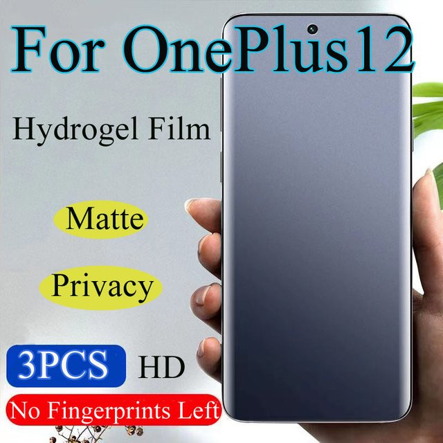 OnePlus 12R Privacy Hydrogel Film Matte Displayschutzfolie mit Antipeeping-Effekt für OnePlus 12 und OnePlus 12R (Ace 3) in Transparent - Bild 1