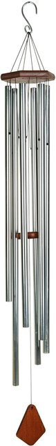 Nature´s Melody Premium Klangspiel aus Aluminium und Buchenholz in Silber, Höhe: 142 cm - Bild 1