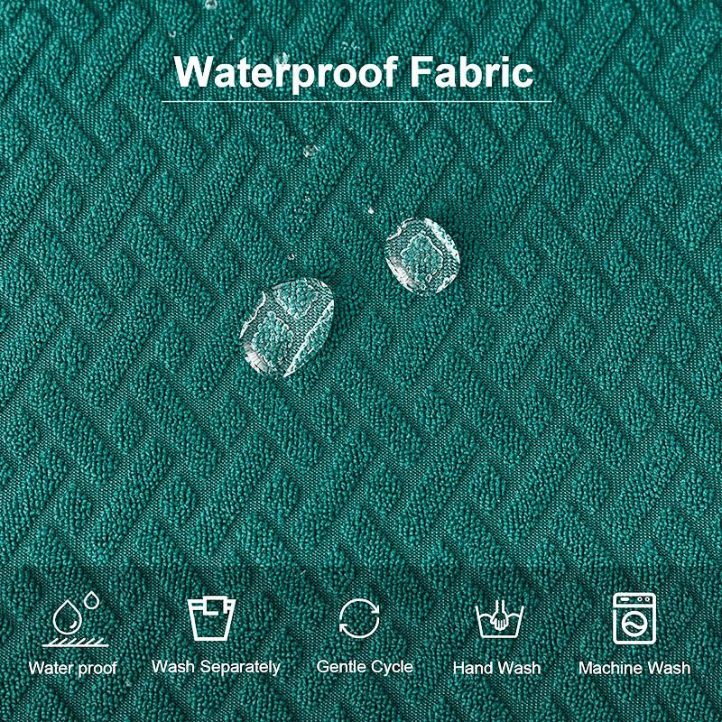 BRHUIXUE Wasserdichte Stuhlbezüge aus Jacquard-Stretch-Material in Navy Blau für Esszimmerstühle - Bild 3