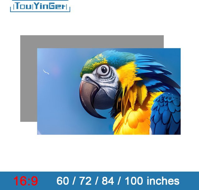 Touyinger Hochhelle Reflektierende Projektionsleinwand im 16:9 Format für Epson BenQ XGIMI - Bild 1