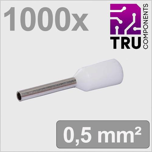 Tru-Components Aderendhülse TC-13377192 Teilisoliert Weiß 0,5mm² 1000 Stück - Bild 1