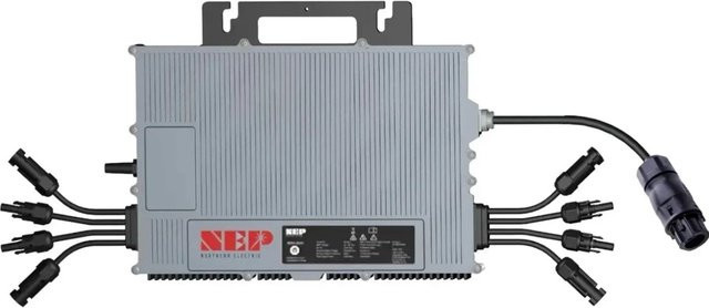 Jet-Line Micro Wechselrichter NEP BDM 1600 W mit WiFi, grau, drosselbar auf 800 W für Balkonskraftwerke - Bild 1