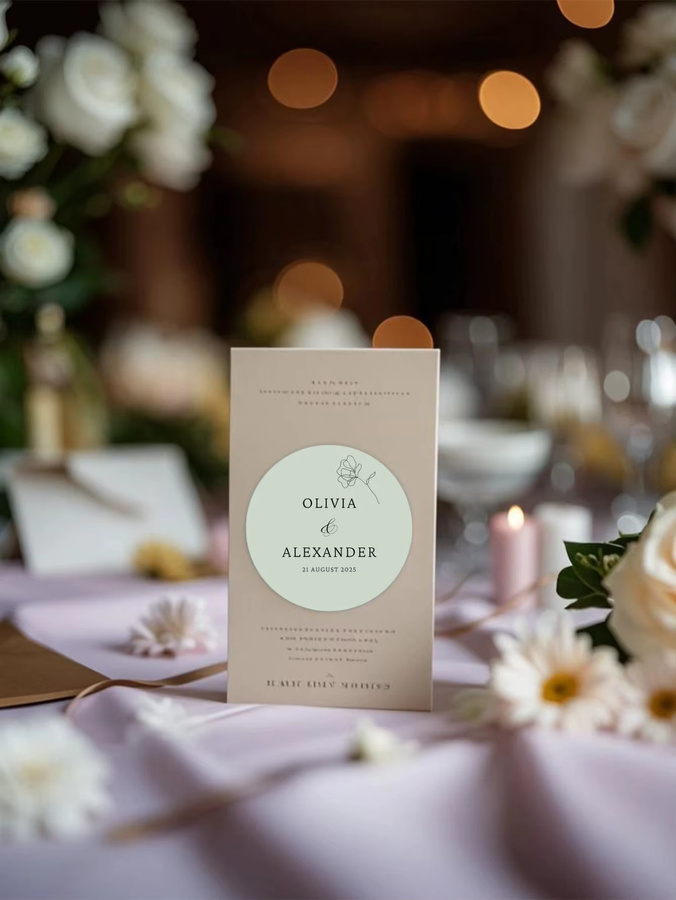 Personalisierte runde Hochzeitsaufkleber wasserdicht Durchmesser: 4 cm - Bild 3