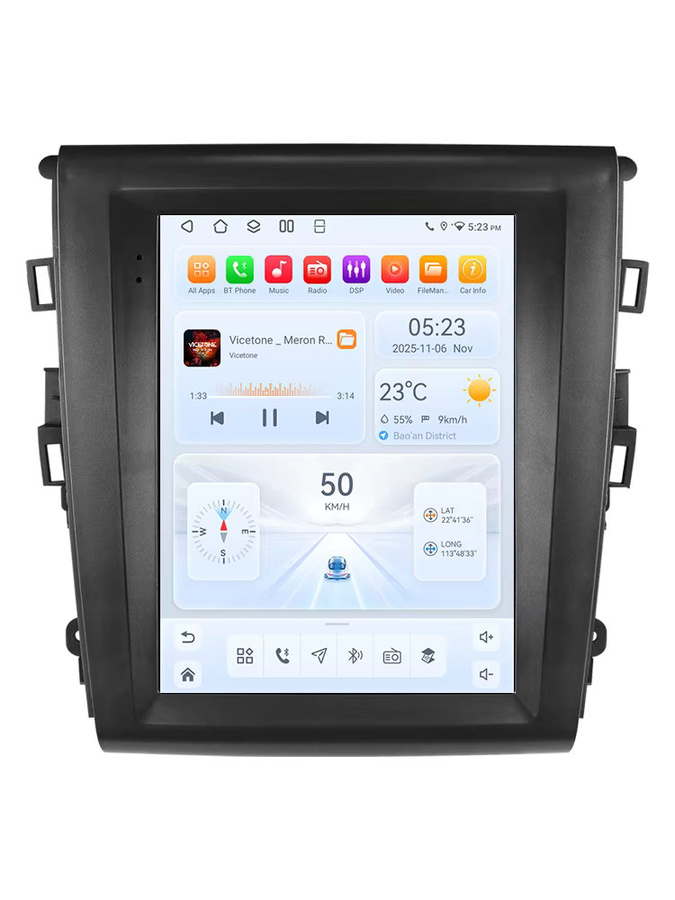 OSSURET Android 14 Autoradio für Ford Fusion Mondeo MK5 2013-2019 mit 9,7 Zoll Display, 8-Kern Snapdragon 6115 Prozessor, Carplay, GPS und 360 Grad Kamera, Schwarz - Bild 6