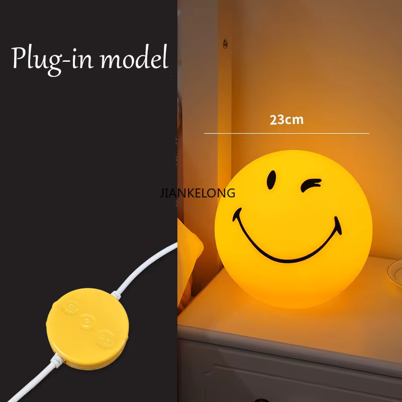 Dimmbare Smile-Nachtlicht-Lampe von JIANKEXING zur Heimdekoration, wiederaufladbar via USB - Bild 3