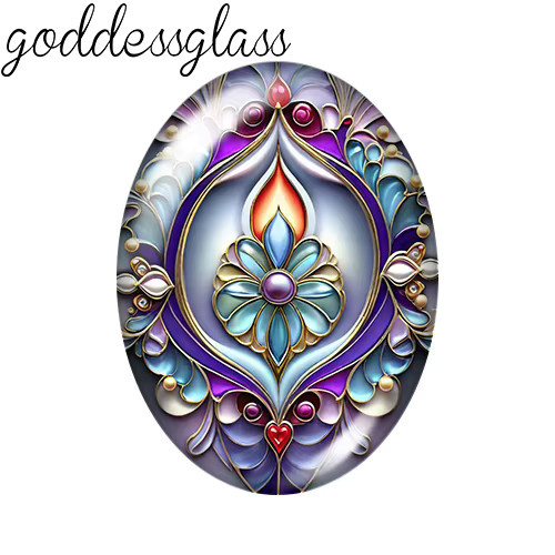 goddessglass Foto-Glas-Cabochons, Blumen, Oval, 10 Stück - Bild 2