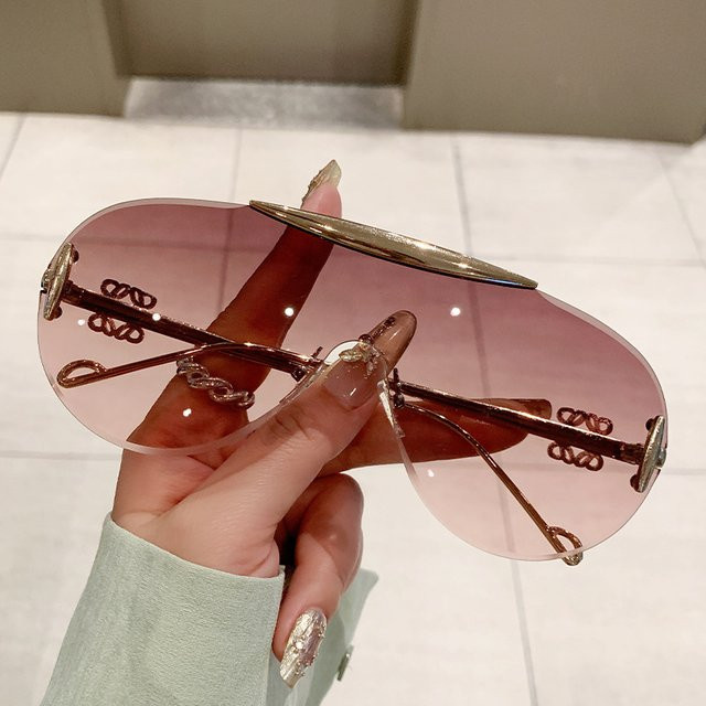 Salutami Shield Sonnenbrille, randlos, Schild, Pink, Damen, Metall - Bild 1