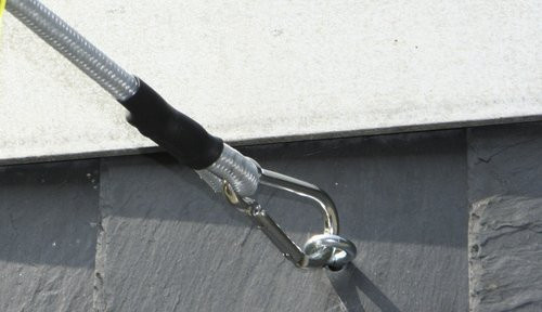 Floracord Elastischer Spanngurt Hellgrau mit Karabinerhaken - Bild 1