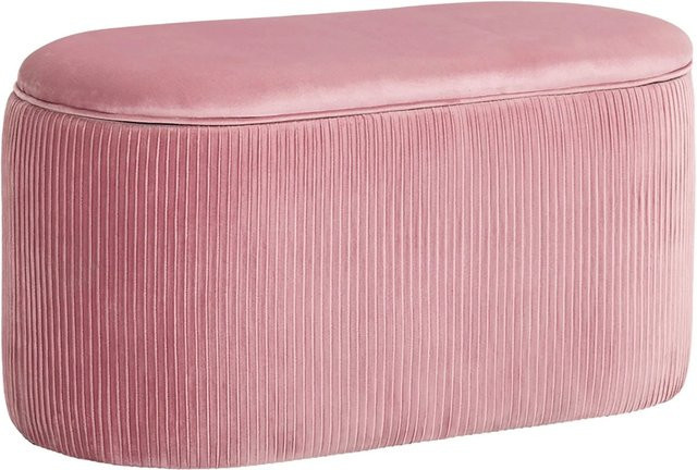 HOMCOM Sitzbank mit Stauraum als Truhenbank aus Samt in Rosa, B/T/H: 81 x 40 x 41 cm - Bild 1