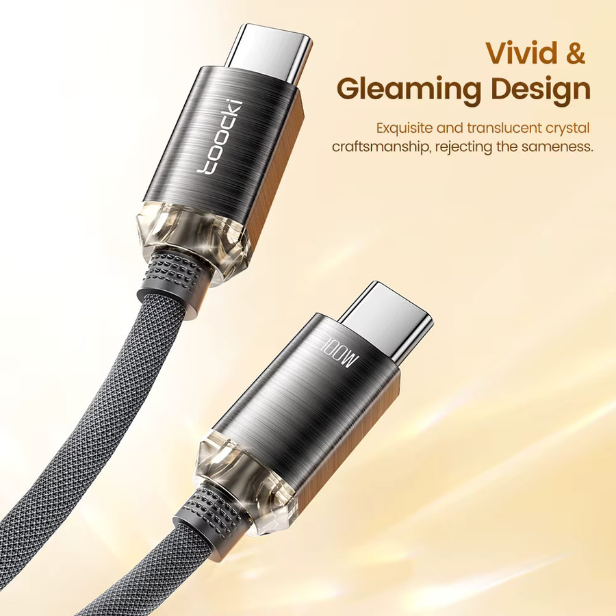 Toocki PD100W USB-C auf USB-C Schnellladekabel in Blau - Bild 3