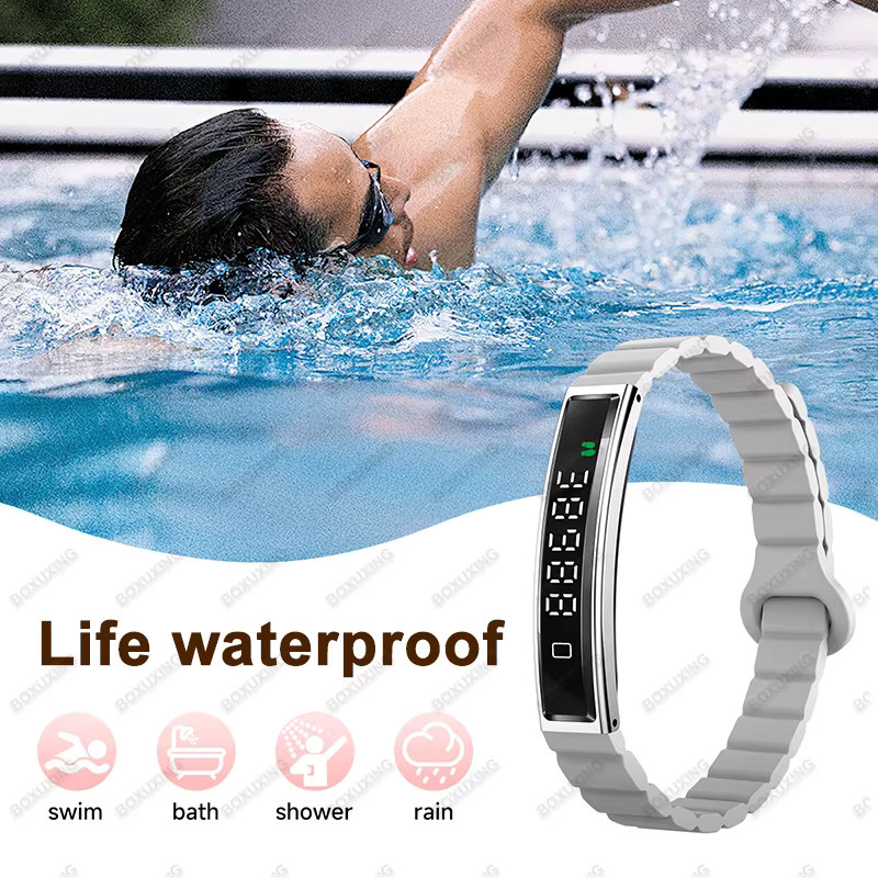 BOXUXING Smart-Armband Silber mit Herzfrequenz- und Schlafüberwachung, IP68 Wasserdicht, Unisex Fitness Tracker - Bild 3