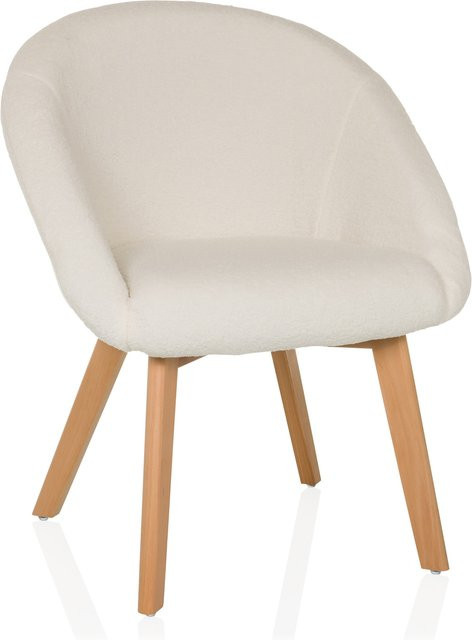 hjh LIVING Polsterstuhl SCANDI TED in Weiß mit Bouclé-Stoff im Scandi-Stil - Bild 1