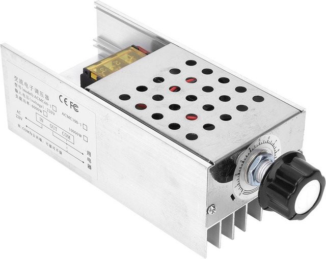 Sonoff Elektronischer Spannungsregler SCR AC mit Gehäuse aus Aluminiumlegierung, 6000W, 220V, Farbe: Silber - Bild 1