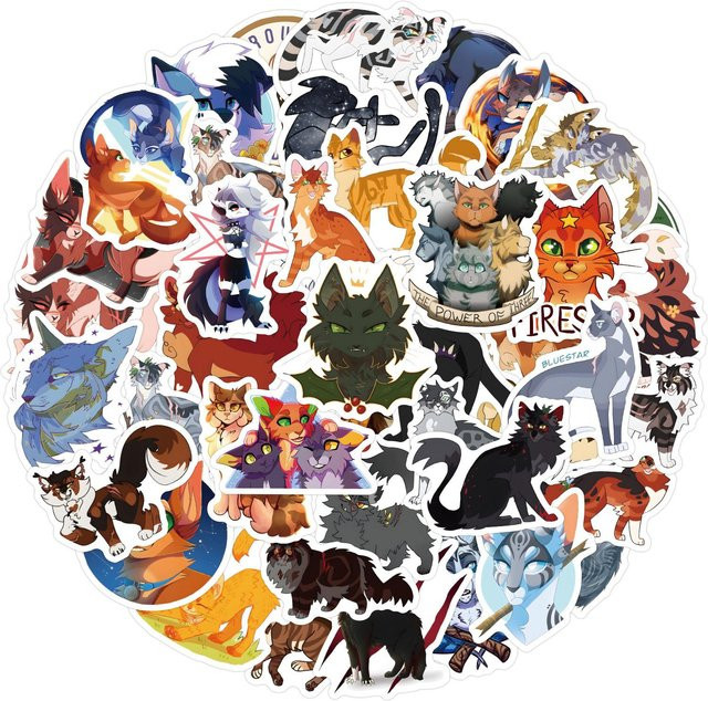 60 Samurai Katzen Krieger Aufkleber Wasserdicht Multicolor - Bild 1