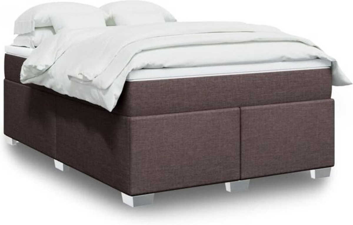 Vidaxl Boxspringbett mit Matratze in Braun aus Stoff, B/T/H: 140 x 200 x 46 cm - Bild 1