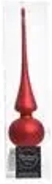 Kaemingk Christbaumspitze aus Glas in Weihnachtsrot Matt, Durchmesser: 6 cm, Höhe: 26 cm - Bild 1