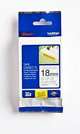 Brother Schriftbandkassette TZe-S141, 18 mm breit, Schwarz auf Transparent - Bild 1