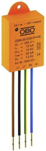 OBO Bettermann Überspannungsschutzgerät ÜSM-20-230I1P+PE, 10 kA, orange - Bild 1