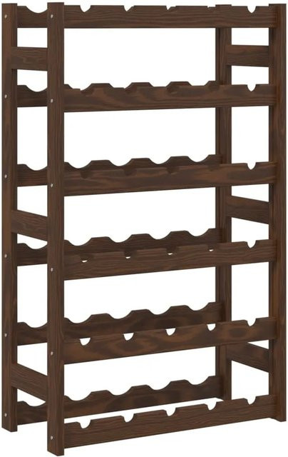 vidaXL Weinregal aus Kiefer Massivholz in Braun für 30 Flaschen, Wandmontage - Bild 1