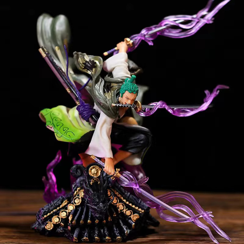 Bandai One Piece Roronoa Zoro Actionfigur, Dreischwert-Stil Dachszene, 22cm - Bild 2