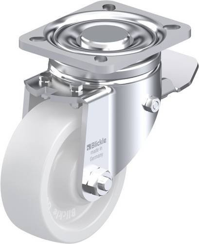 Blickle Lenkrolle LH-SPO 100G-1-ST mit Feststeller, Rad-Durchmesser: 10 cm, Tragfähigkeit: 500 kg, verzinkt, weiß - Bild 1