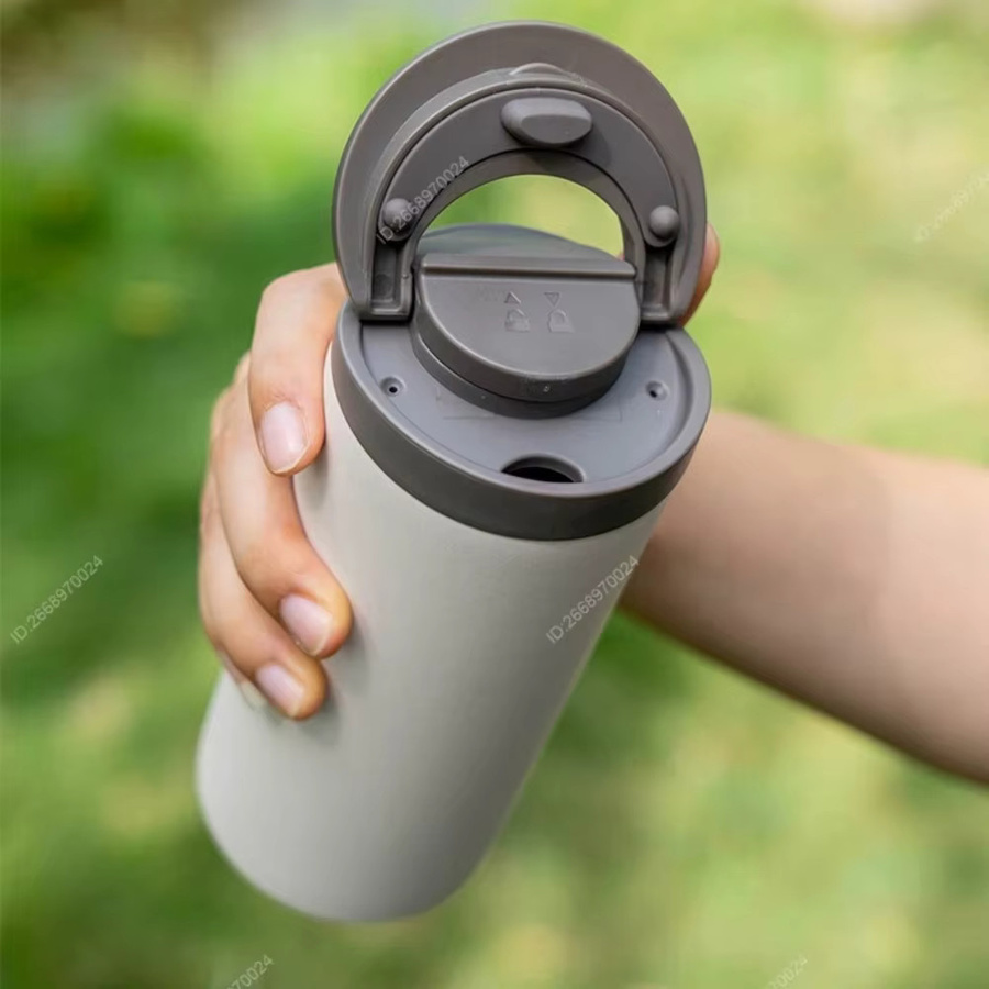 Tyeso Thermoskanne Isolierter Edelstahl-Reisebecher in Grün, 500ml, Auslaufsichere Vakuum-Direkttrinkflasche - Bild 2