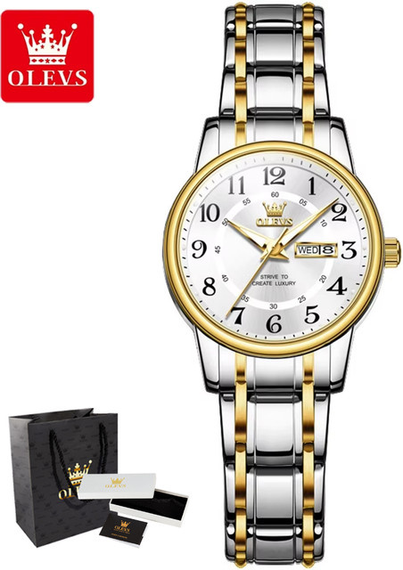 OLEVS Armbanduhr, Edelstahl, Gold, Quarz, Damen - Bild 1
