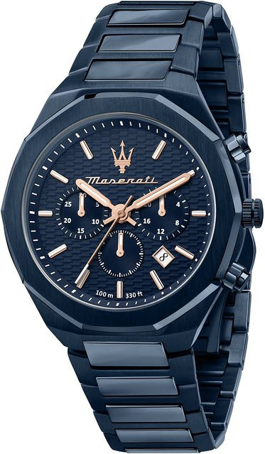 Maserati Chronograph, Quarz, Edelstahl, Blau, 45 mm, Herren - Bild 1