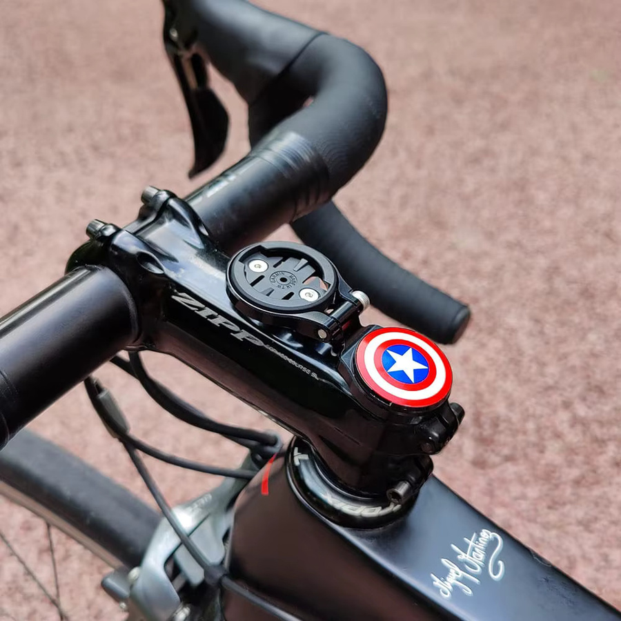 DOMEN Fahrradcomputerhalterung in Schwarz, verstellbare Top Cap Vorbau-Halterung für Garmin, Bryton, Cateye und Wahoo - Bild 5