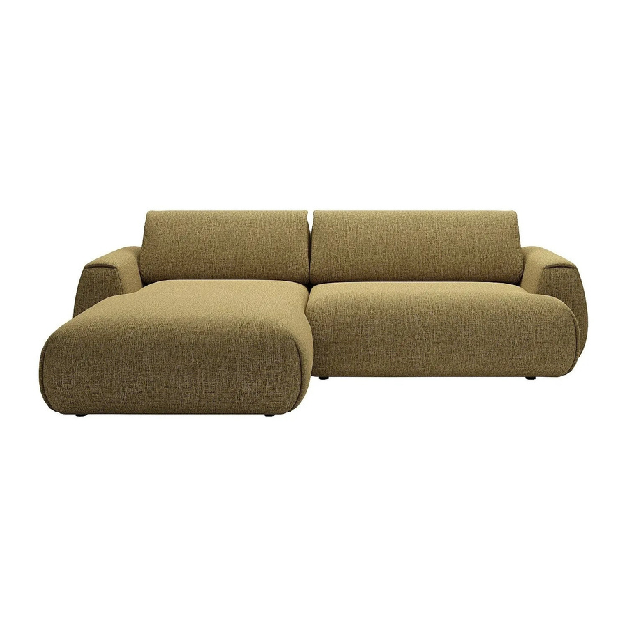 Vente-unique Schlafsofa Monelia in Grün mit L-Form und Schlaffunktion aus Chenillestoff, Breite: 270 cm - Bild 2