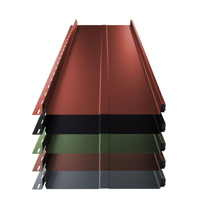 Stehfalz Terrano Dach und Wand aus Stahl von Blachotrapez GmbH, 316 mm Breite, 0,50 mm Materialstärke, ThyssenKrupp Matt Prägung, Mehrfarbig - Bild 1