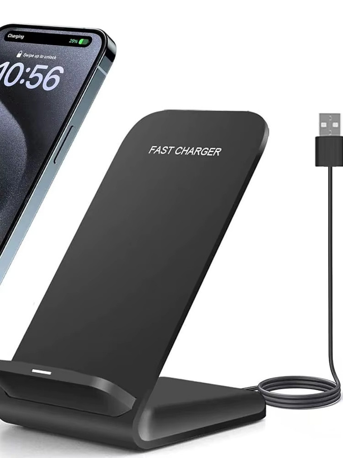 KEPHE 30W Kabelloses Ladegerät Ständer als Induktions-Schnelllade-Dockingstation für iPhone, Samsung und Xiaomi in Schwarz - Bild 7