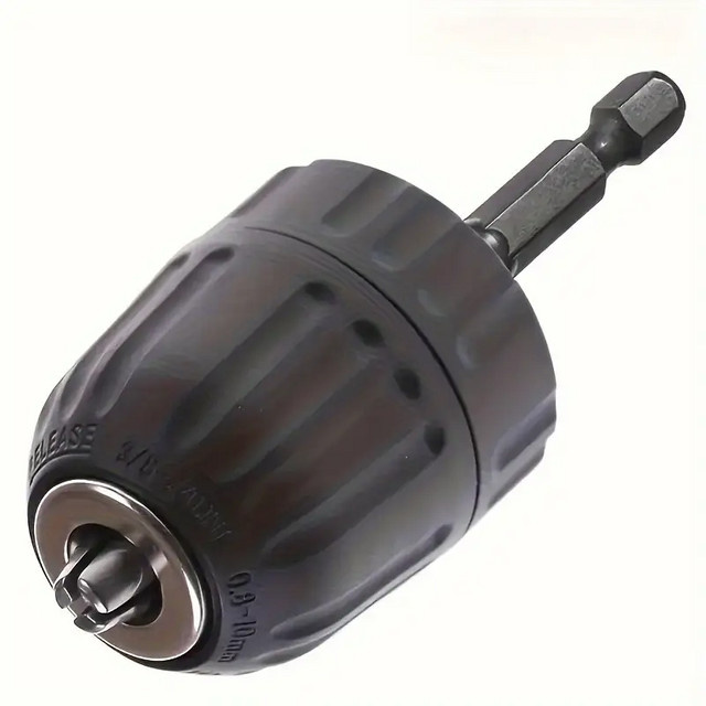 3/8 Zoll Schnellspannbohrfutteradapter mit 0,8–10 mm Sechskantschaft für Schlagschrauber, Schwarz - Bild 1