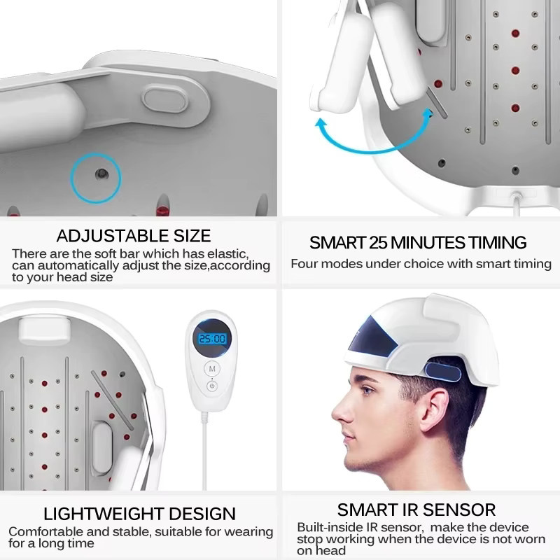 Lescolton Haarwuchs-Kappe, Unisex, Rotlichttherapie, Weiß - Bild 3