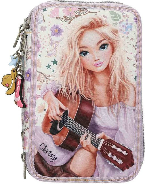 TOPModel 3-Fach Federtasche COWGIRL in Cremefarben, Blasslila und Multicolour, B/T/H: 7,5 x 13 x 20 cm - Bild 1