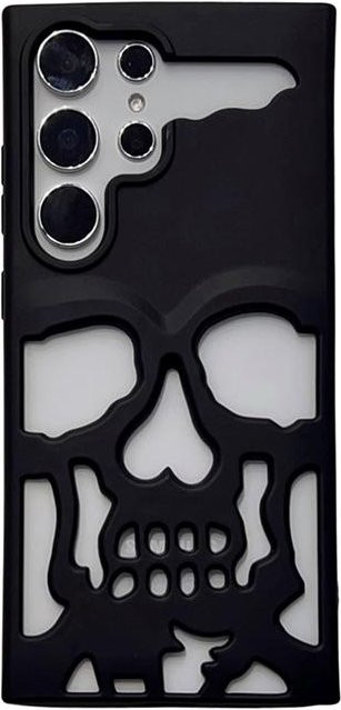 Stoßfeste Handyhülle mit Totenkopf-Design für Samsung Galaxy S24 Ultra S23 S24 Plus in Schwarz Matt - Bild 1
