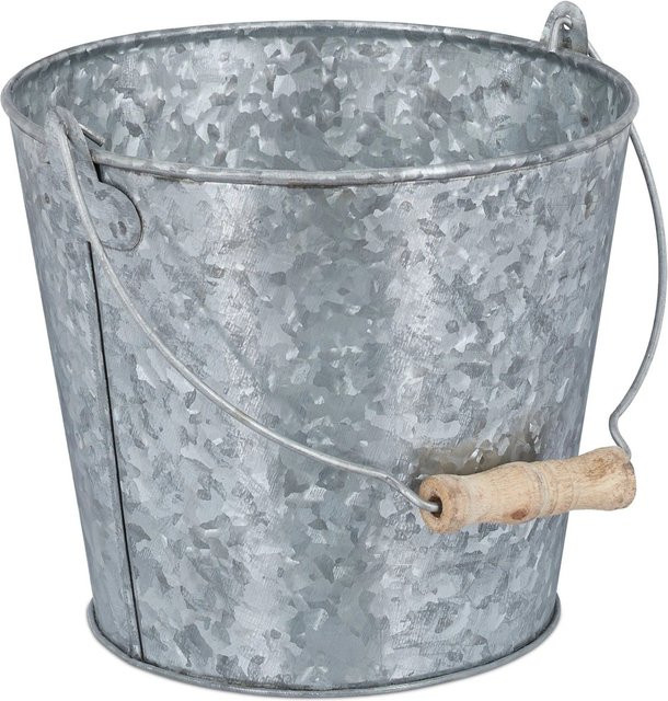 Relaxdays Zinktopf 5er Set aus Eisen in Silber, wasserdicht für Garten und Innenbereich, B/T/H: 15 x 17 x 17 cm - Bild 1
