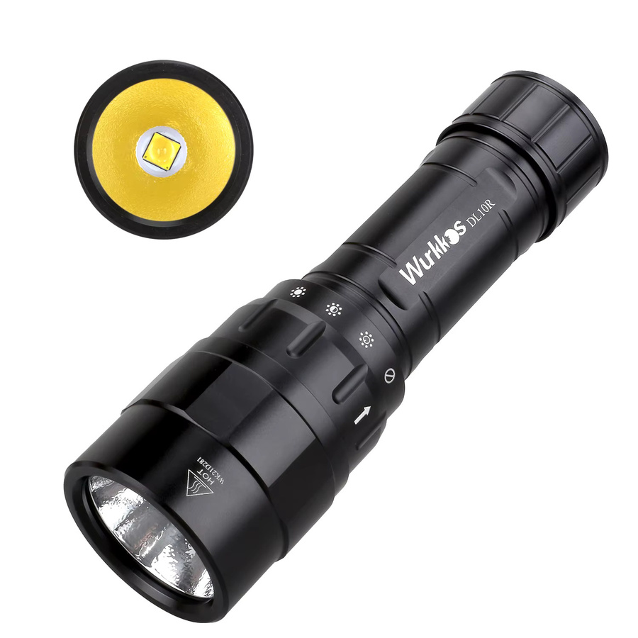 Wurkkos DL10R Tauchlampe mit 4500 Lumen, ultrahelle Taucherlampe mit magnetischem Drehschalter, wasserdicht nach IP68, Schwarz - Bild 4