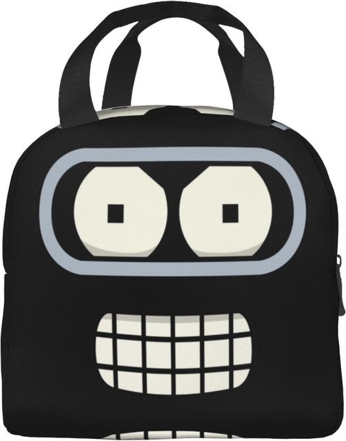 Isolierte Lunchbox von Fancy Style Studio mit Futuramas Cartoon Motiv in Schwarz - Bild 1