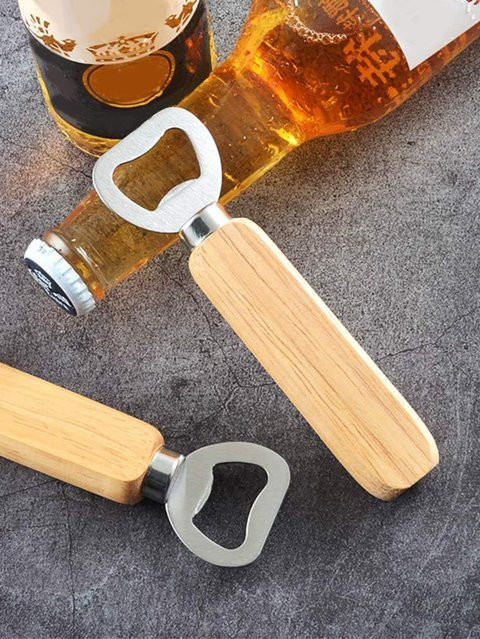 Leeseph Flaschenöffner mit Holzgriff in Braun für Wein, Bier und Softdrinks - Bild 1